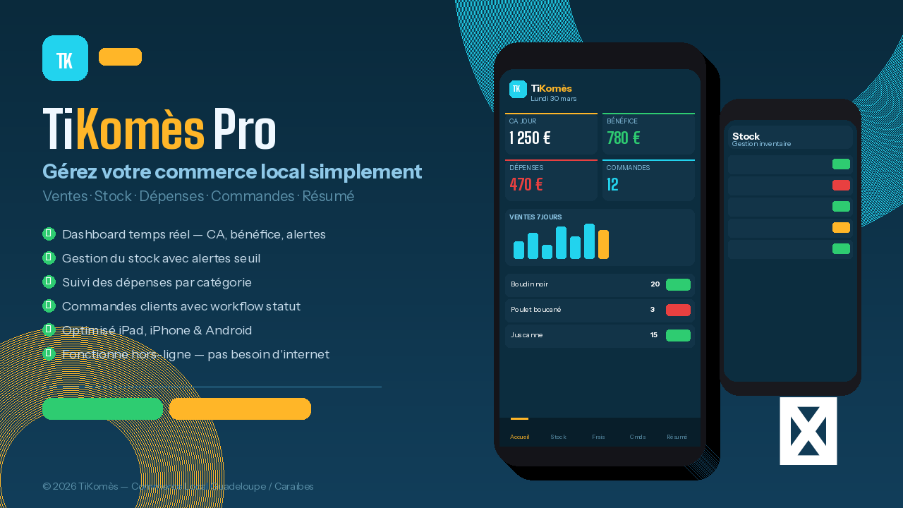 TiKomès Pro — aperçu de l'application